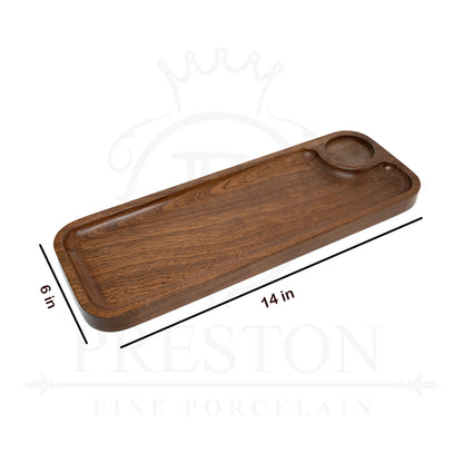 Wooden Rectangular Long Platter 6x14 "