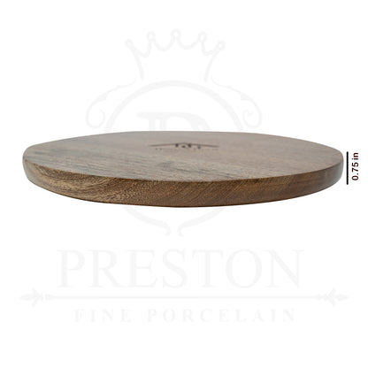 Plain Round Serving Board Wooden 10x10*0.75"