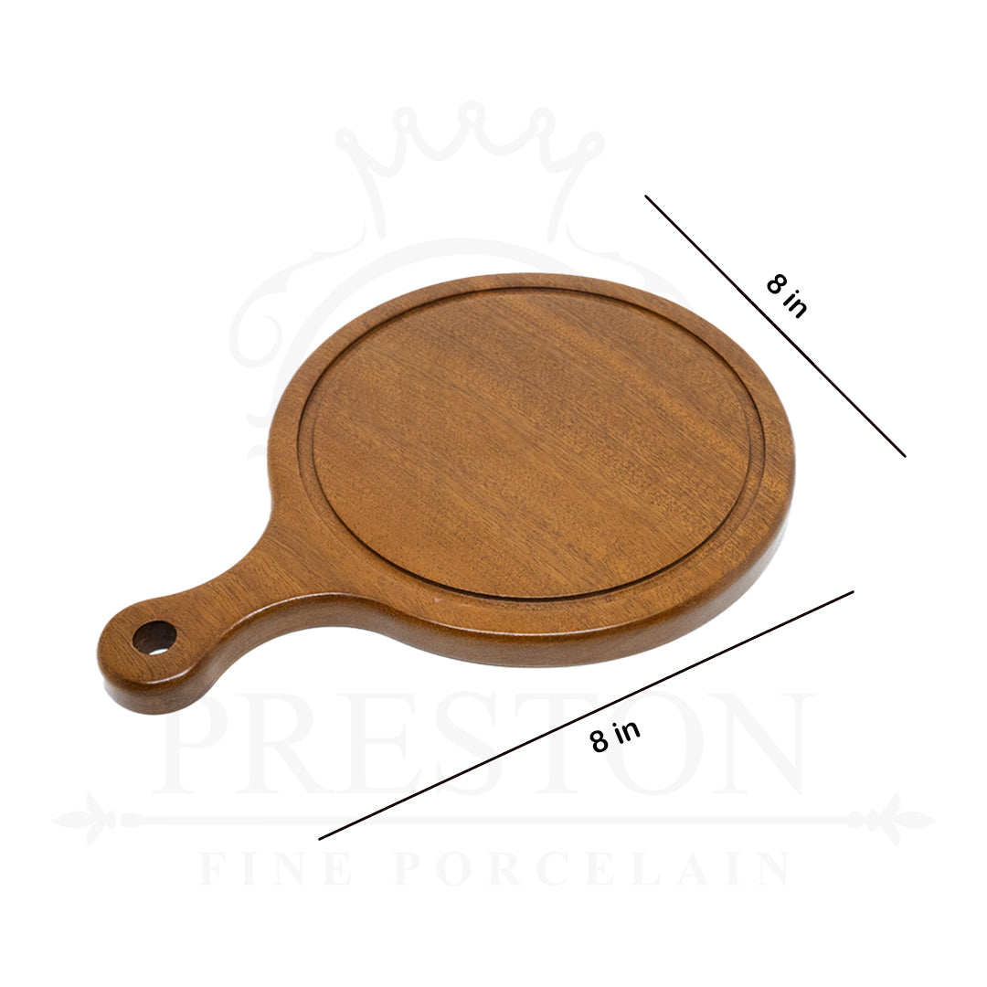 Round Pizza Board With Handle 8x8*2.5"