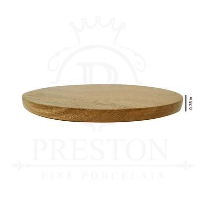 Plain Round Serving Board Wooden 14x14*0.75"