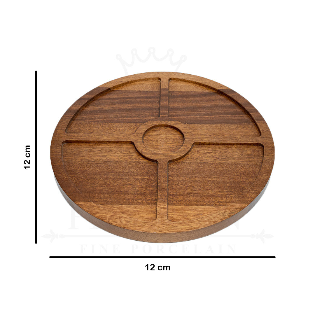 Multi Purpose Wooden Tray Round 12x12"