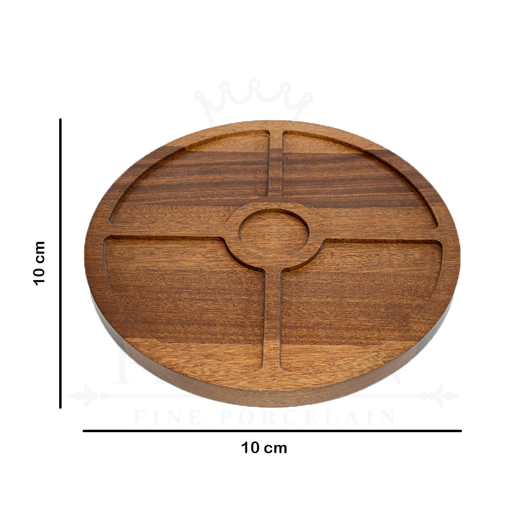 Multi Purpose Wooden Tray Round 10x10"