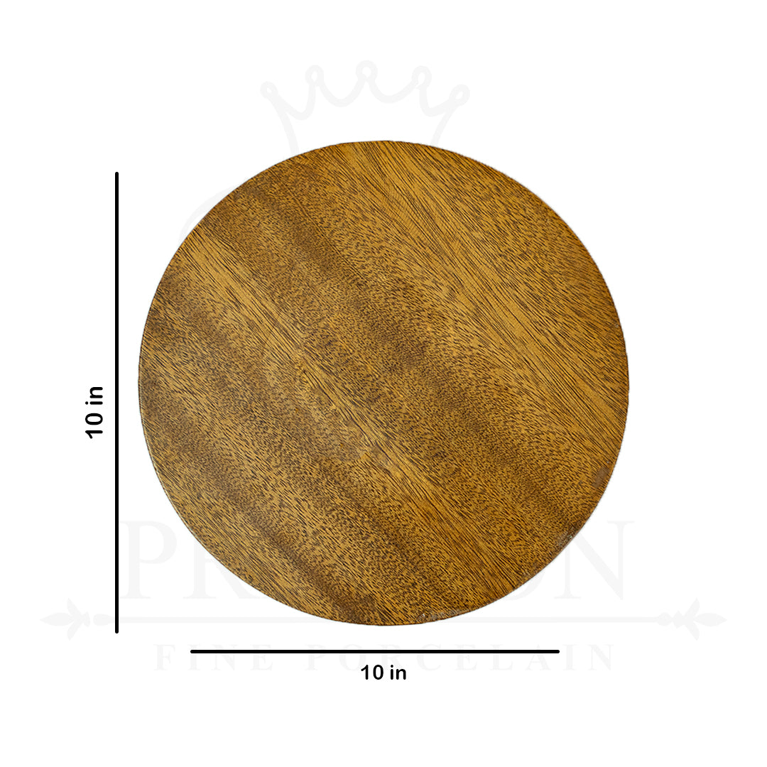 Plain Round Serving Board Wooden 10x10*0.75"