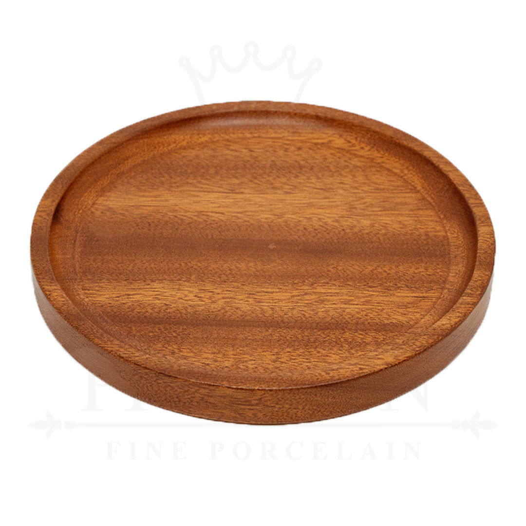 Wooden Serving Round Platter 8x8*0.75"